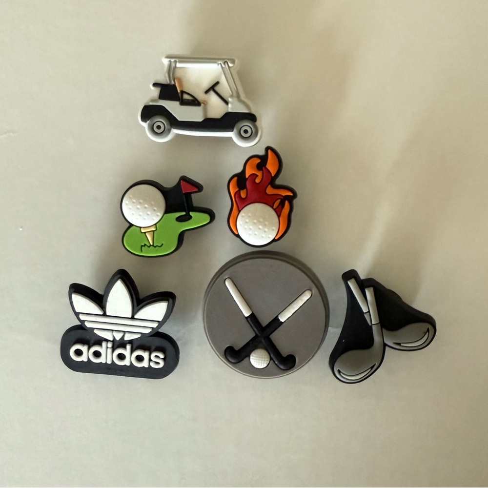 Golf Croc Charms (Set of 6 Pieces) NEW